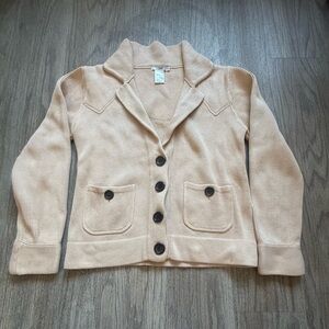 Converse Women's Cream Knit Button-Front Blazer Jacket